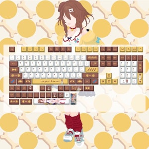 Teclas Inugami Korone: Hololive PBT Cherry Profile - 132 teclas