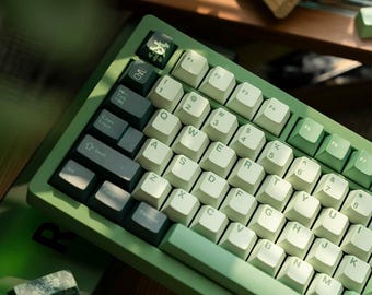 Longjing Green PBT Keycap Set: 145 Dye Sub Cherry Profile Custom Keycaps