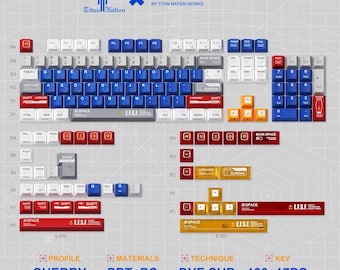 Gundamm PBT Cherry Profile Keycap Set: Dye Sublimation, 130+ Keys