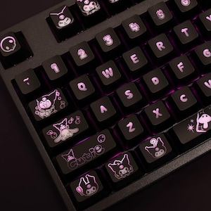 Set di tasti Kuromii PBT da 104 tasti con profilo Cherry, tasti carini, tasti personalizzati