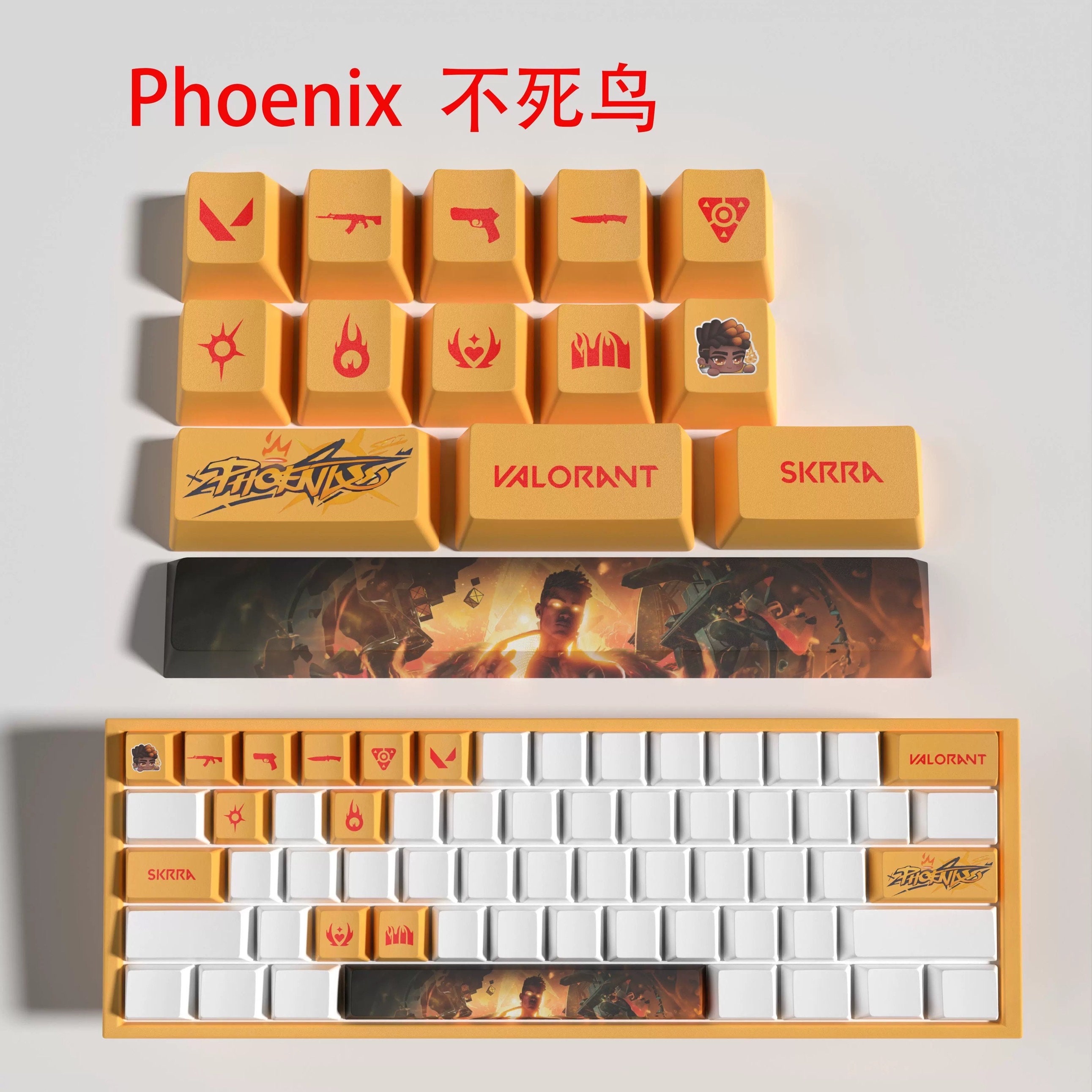 Reyna Raze Neon Valorant Characters Neon Reyna Raze English PBT 14 Keys/set Cherry ...