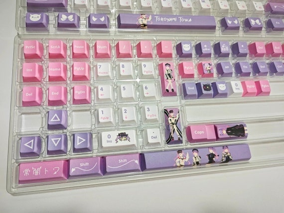 Hololive Tokoyami Towa PBT 132 Keys Cherry Profile Keycaps Set