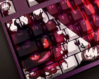 Gengarr Ghost PBT 108 keys Cherry Profile Keycaps Set, Cute Keycaps, Custom Keycaps