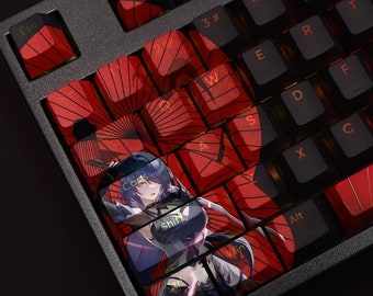 Honkai Star Rail Acheron Keycaps: PBT Dye Sublimation, Cherry Profile
