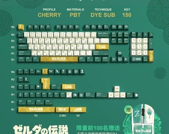 Zelda Tears of Kingdom Keycaps: PBT Dye Sub, Cherry Profile