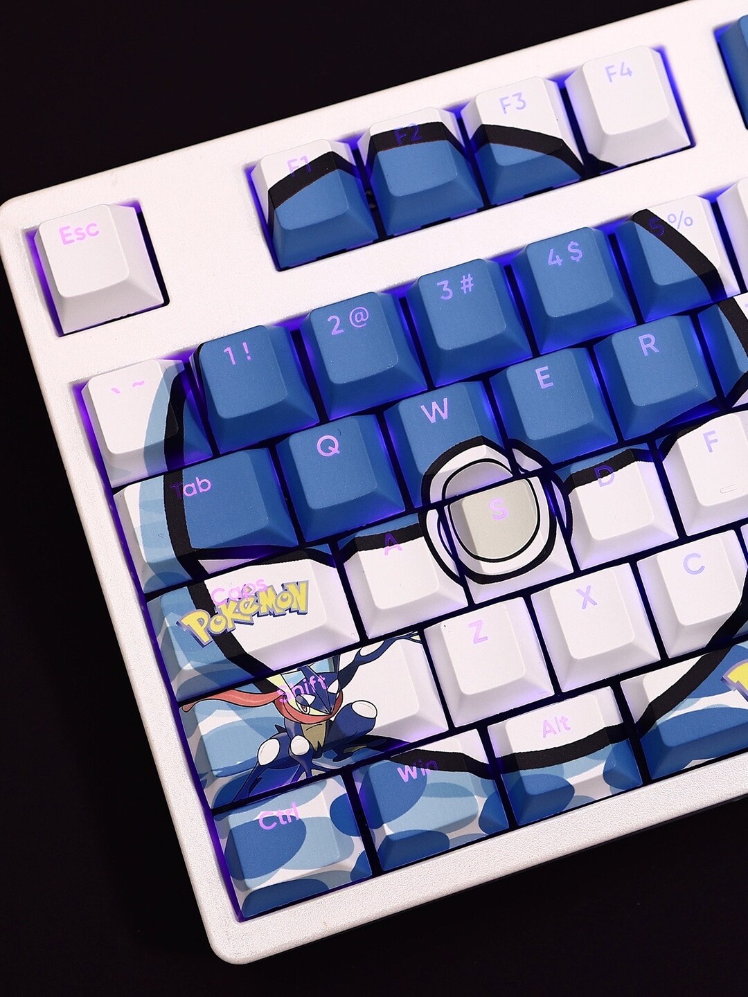 Pokemon Greninja PBT 108 Keys Cherry Profile Keycaps Set, Cute Keycaps ...