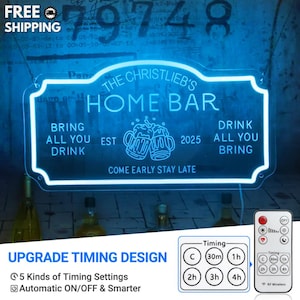 Personalisierte Hausbar Leuchtreklame, Open Bar Schild, Whisky Cocktail Tequila Bar Schild, Geschenk für ihn, Geschenk für Mann, Geschenk für Männer