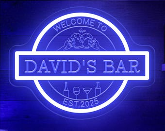 Custom Bar LED Neon Sign, Personalized Man Cave Decor