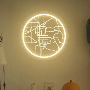 Letrero de neón con mapa personalizado, letrero con el mapa "Dónde nos conocimos", regalo único para parejas, regalo personalizado para amantes de los viajes, un regalo de boda considerado.