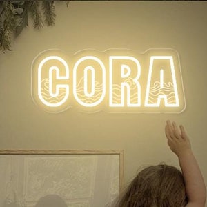 Custom Waves Name Neon sign, nursery name sign, waves name sign for kids room, summer beach theme, California surfing decor, back to school