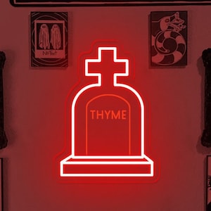 Custom Graveyard Headstone Herb Garden Neon Sign, Gothic Home Garden Decor, Personalized Memorial light sign, Tombstone for Loved Ones