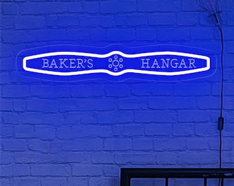 Personalized Prop Name Neon Sign, Custom Aviation Propeller Sign, Airplane Neon Light for Pilots,Pilot Gift, Hangar Bar Sign, Man Cave Decor