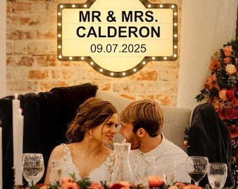Custom Marquee Wedding Sign: Battery Operated Handheld Bottle Service Decor