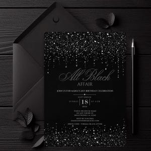 All Black Attire Wedding Invite