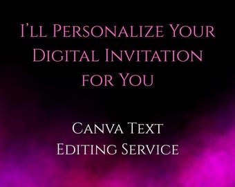 Canva-tekstbewerkingsservice | Ik personaliseer je digitale uitnodiging voor jou