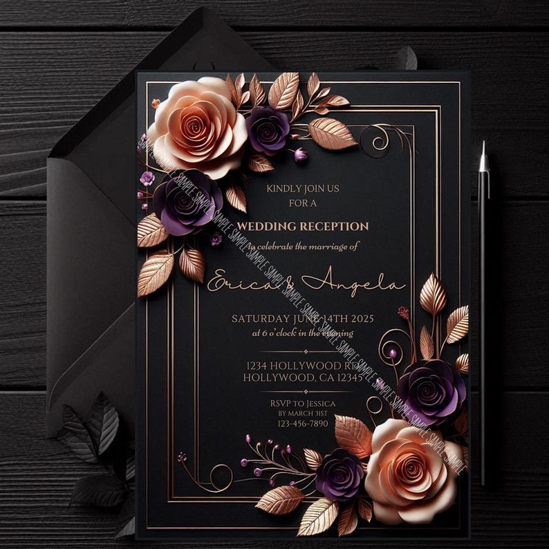 Custom Invitation my style, Digital Download, Bring your Ideas, Birthdays, GOTH, Bridal Wedding Holiday Events, exclusive, Invitation Design, photo, gothic, HALLOWEEN, ST. PATRICKS, VALENTINES, BIRTHDAY, BACHELORETTE, CHRISTMAS, DIY, PRINTABLE CANVA,