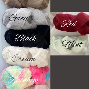 Personalised fluffy slippers slippers for her initial slippers bridesmaid Mothers Day image 5