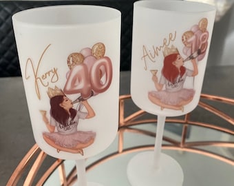 Copa de vino personalizada / copa de vino de cumpleaños / copa personalizada / copa de cumpleañera / 18 cumpleaños / 21 cumpleaños