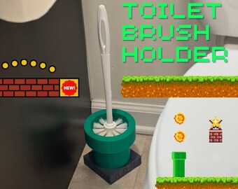 Super Mario Bros 3D-gedruckter Toilettenbürstenhalter – einzigartige Badezimmerdekoration für Gamer