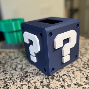 Housse bleue pour boîte de mouchoirs imprimée en 3D | Décoration de salle de bain pour gamer