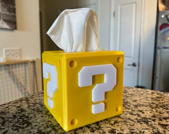 Super Mario Bros Gamer inspirierte 3D gedruckte Tissue Box Cover - Einzigartige Badezimmer Dekoration für Gamer