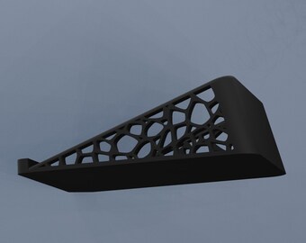 Desktop Speaker Stands - Modern Desktop Speaker Risers - Carbon Fiber Matte Black - Voronoi Design - Sleek Design (2pc)
