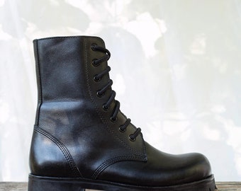 Genuine Leather High Platform Men Boots, Handmade High Winter Boots, Elegant Dress Boots, Casual Black Boots, Fashionable Boots, Men Gift