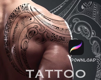 Tattoo design for men | Maori tattoo half back | Digital download drawing | Printable back stencil | Custom Tattoo