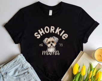 Personalized Shorkie Dog Shirt, Dog Mom T-Shirt, Custom Gift for Dog Lover, Dog Mom Gift, Dog Mom Tee, Custom Dog Top, Custom Pet Lover