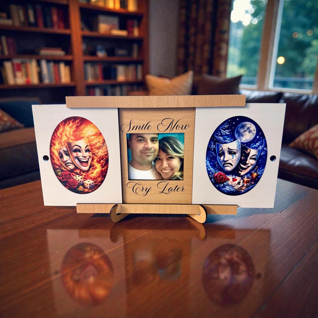 Smile Now Cry Later Slide Box Photo Frame | Personalized Wood Picture ...