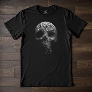Skull T-Shirt - Textured Bubble Skull Design, Dark Art Tee, Gothic Black Shirt, Alternative Fashion, Edgy Streetwear, Death Art Clothing