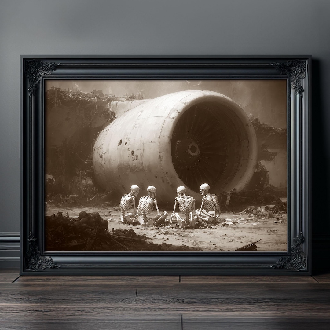 Apocalypse Art Print - Skeleton Poster Waiting for Salvation - Post ...