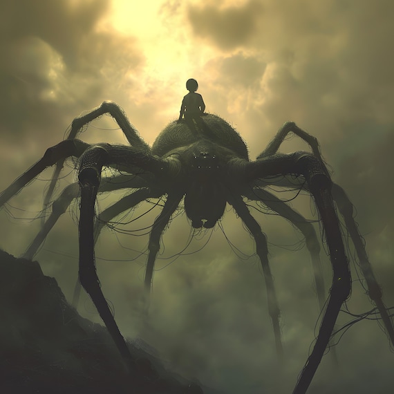 スパイダー・ホラーアート A4サイズ Spooky Spiderboy Wall Art: Huge Creepy Spider Poster, Scary