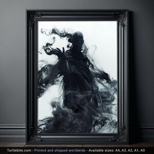 Spooky Vibes Black Ghost Wall Art, Dark Academia Print, Dark Aesthetic Poster, Horror Artwork, Creepy Stuff, Gothic Picture