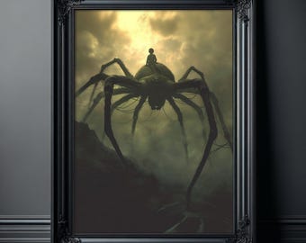Arte de parede assustadora do Homem-Aranha: pôster gigante de aranha arrepiante, imagens assustadoras, coisas sinistras, estampa gótica, estampa de Halloween, pintura assustadora