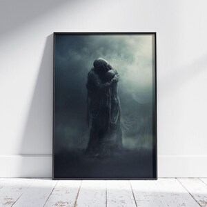 Poster Dark Eternal Love, stampa artistica romantica e suggestiva, arredamento per la casa in stile gotico romantico, poster in carta semilucida di alta qualità A4, A3, A2, A1, A0