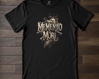 Memento Mori Shirt - Dark Art Skull T-Shirt, Gothic Kleidung, Philosophische Todeserinnerungs-T-Shirt, makabere Mode, Gothic Kleidung