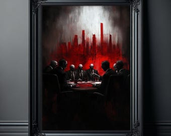 Pôster "Encontro de Vampiros Góticos", Arte de Parede Assustadora para Amantes de Decoração Sombria, Impressões de Arte de Parede Extragrandes e Sinistras