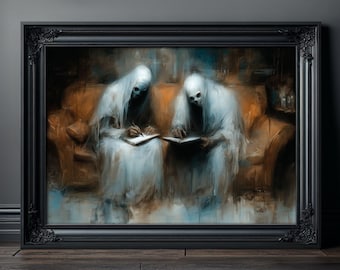 Geist Poster, Gruseliges Horror Poster, Gruseliges Poster, Gothic Home Dekor, Makaber Kunst, Gruselige Wandkunst, Dark Academia Memento Mori Kunstwerk
