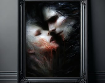 Vampire Eternal Love Print, Dark Romance Poster, Sinister Romance Wall Art, Valentine's Day Gift