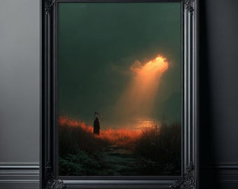 Grim Reaper Art Print: Gothic Horror Wall Decor