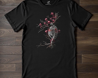 Gothic Cross Tee - Dark Aesthetic Black T-shirt With White Cross