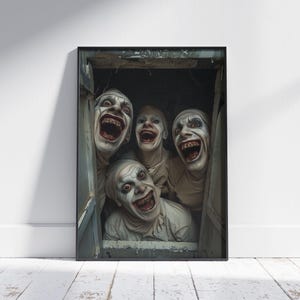 Tadaaa! Poster per feste Creepy Good Old Friends - Dark Spooky Whimsigoth Eerie Wall Art - Stampa Dark Clowns