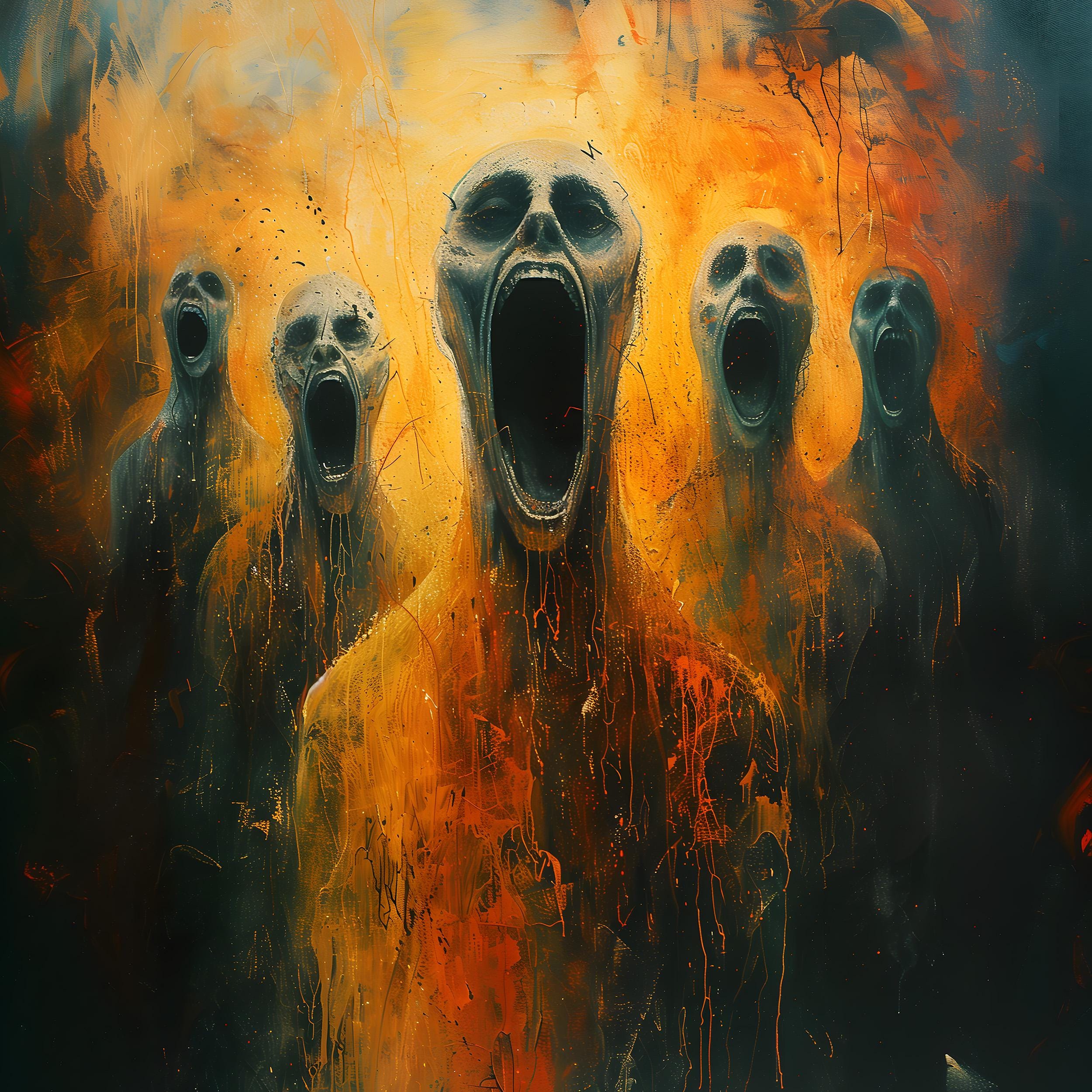 Screams From Hell Poster, Dark Gothic Oil Painting, Horror Artwork Print,  Scary Pictures, Creepy Stuff, Demonic Paintings, Goth Artwork - Etsy, image size:2500x2500
