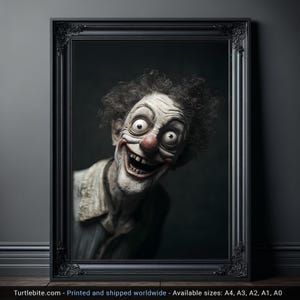 Insane Clowncore Poster, Dunkler Kunstdruck, Große Wand Kunst Übergroß Vertikal, Witchy Clown Geschenke, Seltsames Störendes Poster, Dummes Poster