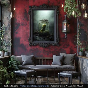 Eigenzinnige muurkunst: posterprint The Last Cucumber, spookachtig keukendecor, humeurige muurkunst groot afbeelding 8