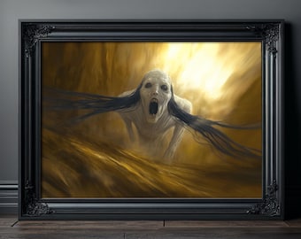 Nightmare Art Print | Dark Fantasy Horror Wall Decor | Gothic Macabre Poster | Haunting Creature Art | Alternative Home Aesthetic