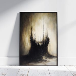 Póster gótico abstracto 'El nido', impresión de arte oscuro, arte de pared melancólico y espeluznante, decoración del hogar victoriano, regalo de bruja, pintura de brujería