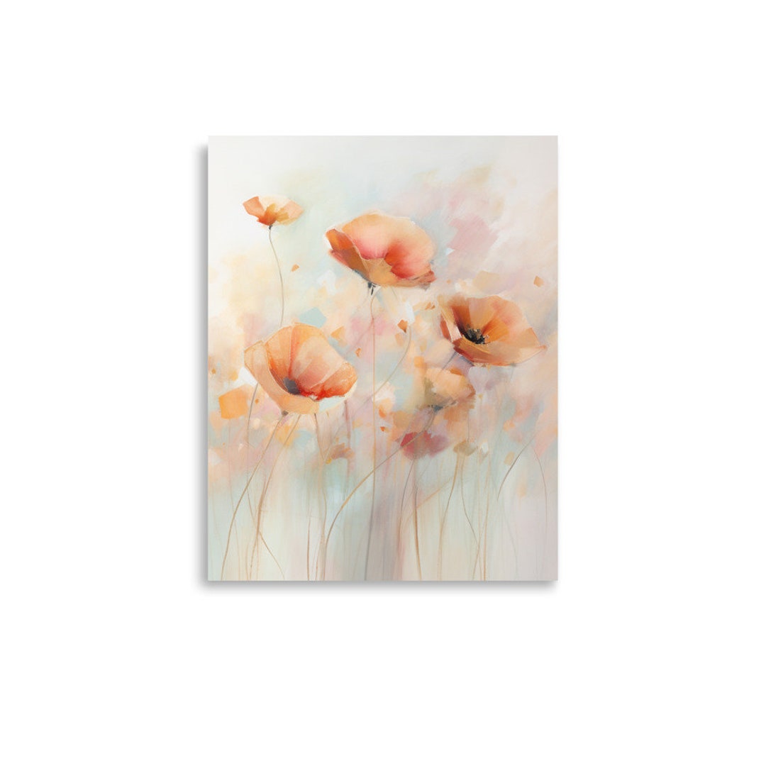 Pretty Poppy Abstract Print Poster Design #2 - Etsy