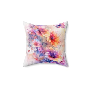 3- Floral Butterfly Pillow, Home Decor Cushion, Floral Throw Pillow, Butterfly Accent Pillow, Gift for Nature Lovers